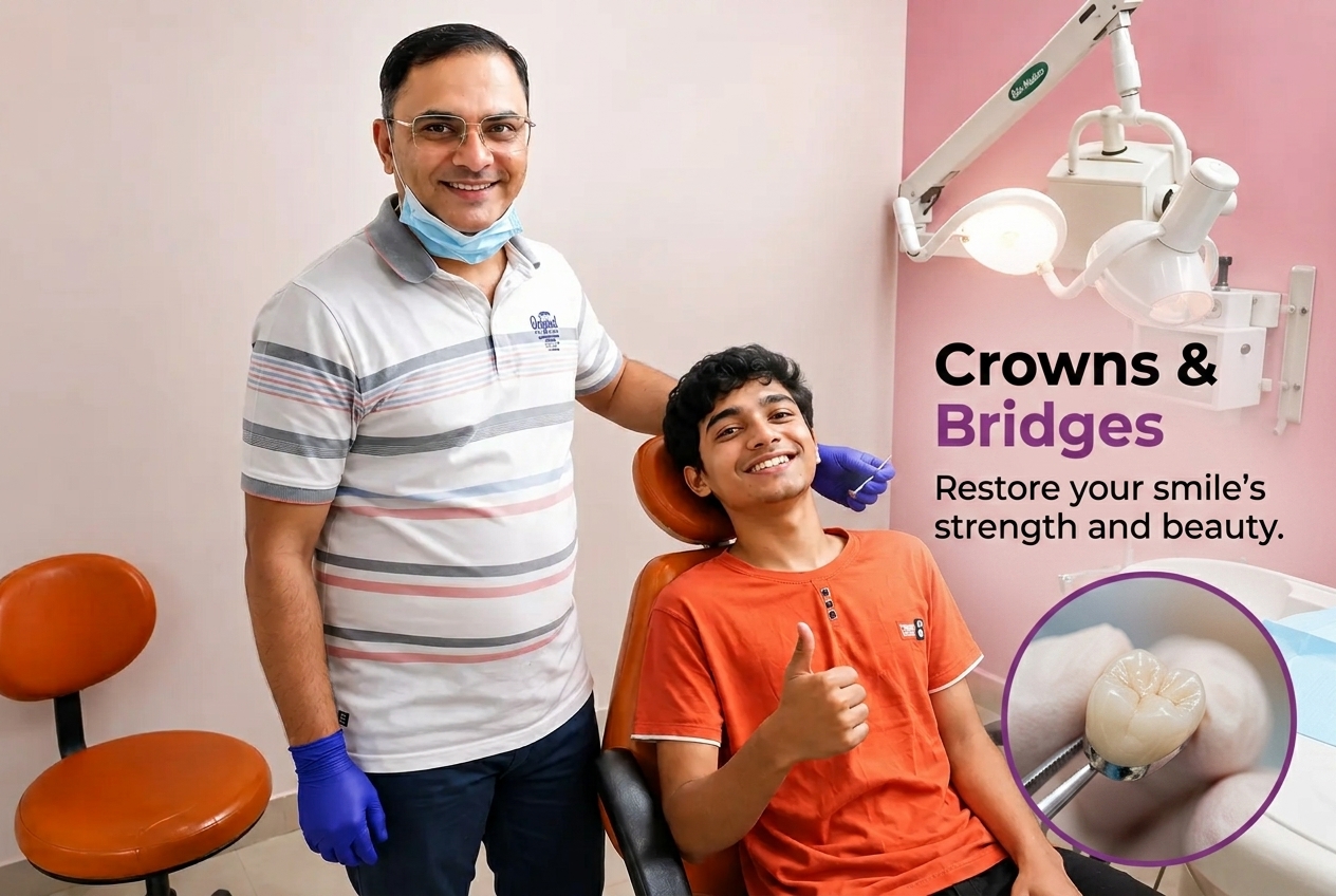 Dental Crowns and Bridges Restoration by Dr. Vishal Patel at Shree Aditya Dental Clinic Nashik