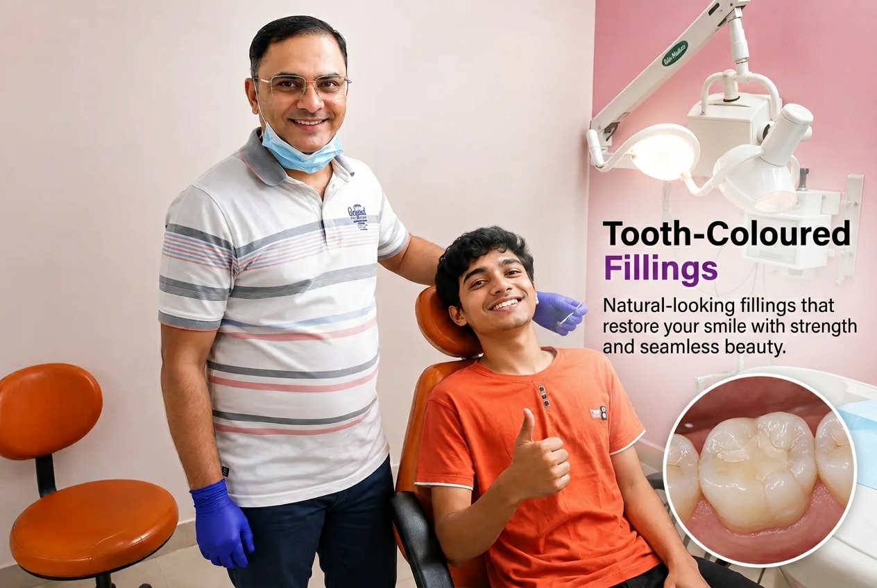 Natural Tooth Colored Fillings Treatment by Dr. Vishal Patel at Shree Aditya Dental Clinic Nashik